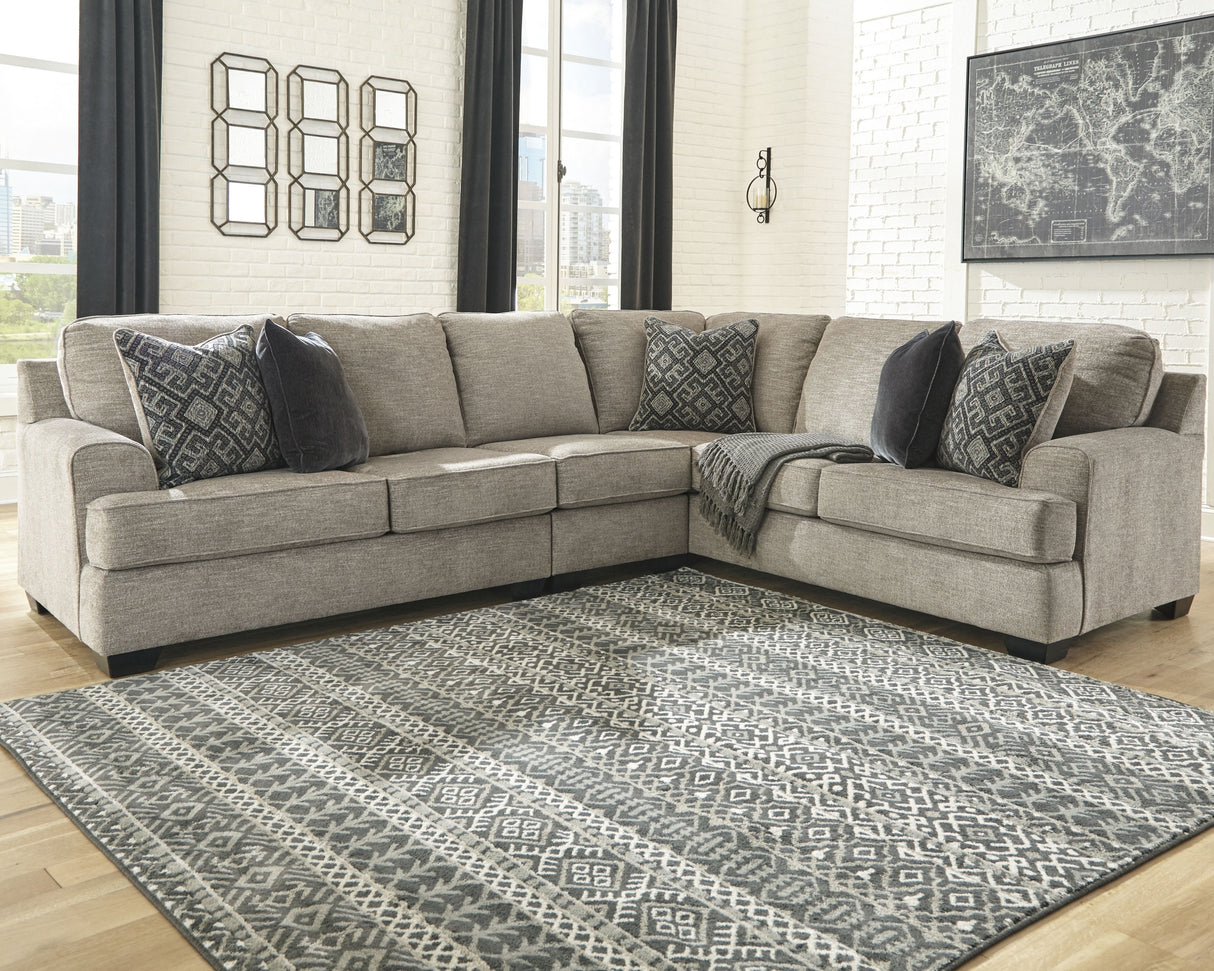 Bovarian Stone 3-Piece Sectional with Ottoman from Ashley Furniture - Luna Furniture