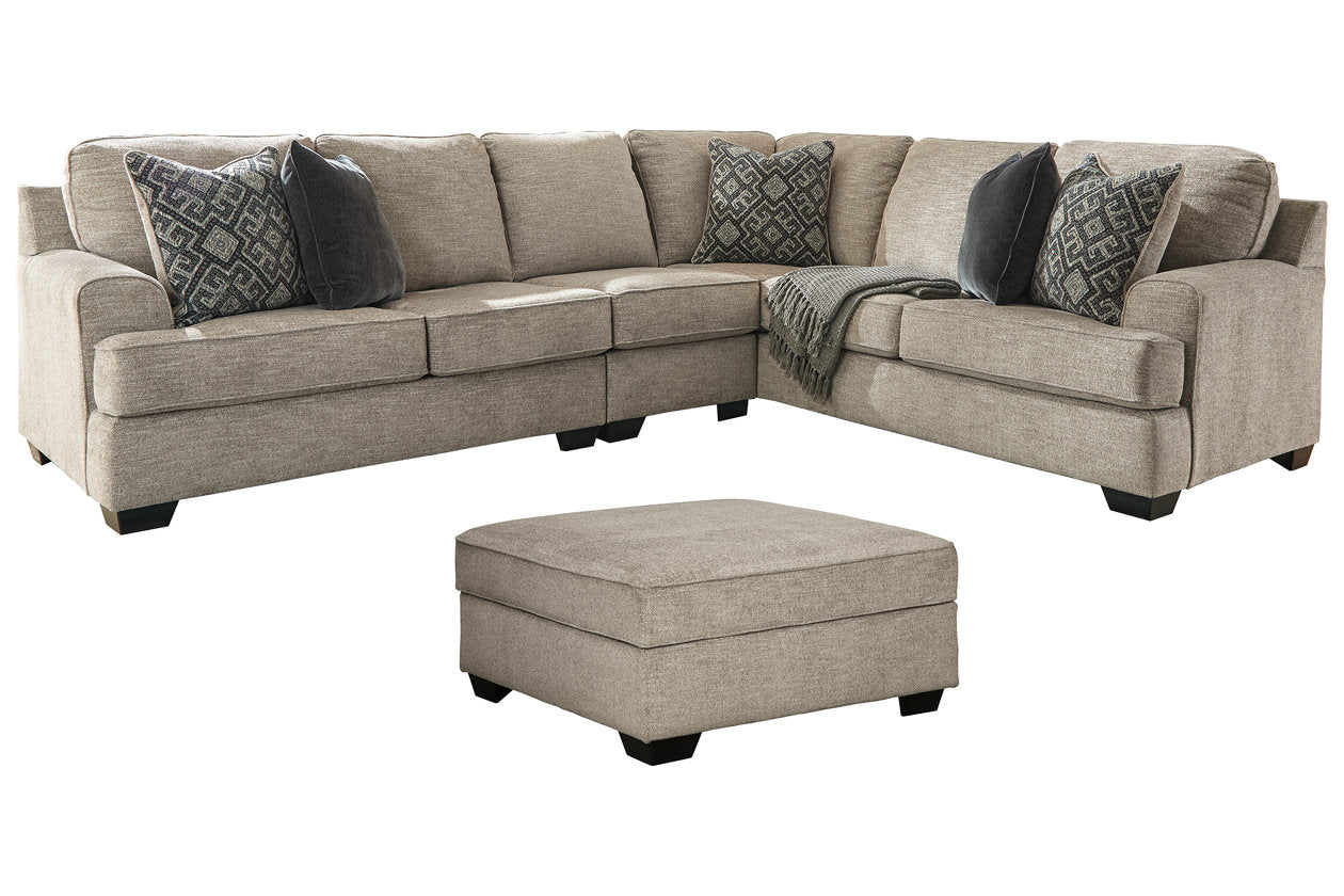 Bovarian Stone 3-Piece Sectional with Ottoman from Ashley - Luna Furniture