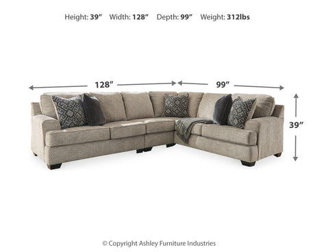 Bovarian Stone 3-Piece RAF Sectional from Ashley Furniture - Luna Furniture