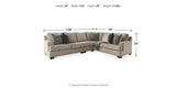 Bovarian Stone 3-Piece Sectional with Ottoman from Ashley Furniture - Luna Furniture