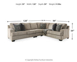 Bovarian Stone 3-Piece Sectional with Ottoman from Ashley Furniture - Luna Furniture