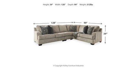 Bovarian Stone 3-Piece RAF Sectional from Ashley Furniture - Luna Furniture