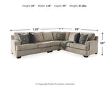 Bovarian Stone 3-Piece Sectional with Ottoman from Ashley - Luna Furniture