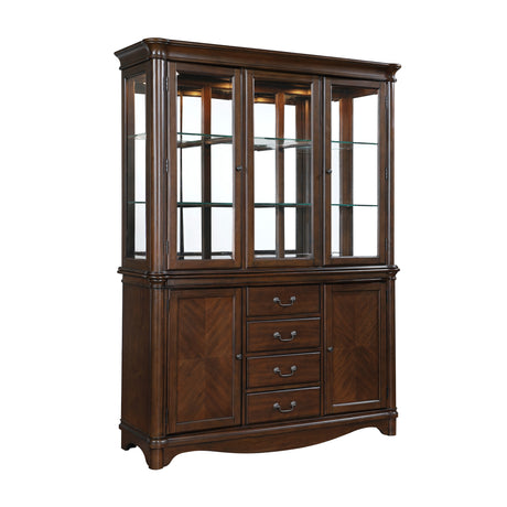 Rexford Cherry China Cabinet (Buffet & Hutch) from Homelegance - Luna Furniture
