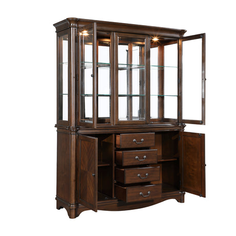 Rexford Cherry China Cabinet (Buffet & Hutch) from Homelegance - Luna Furniture