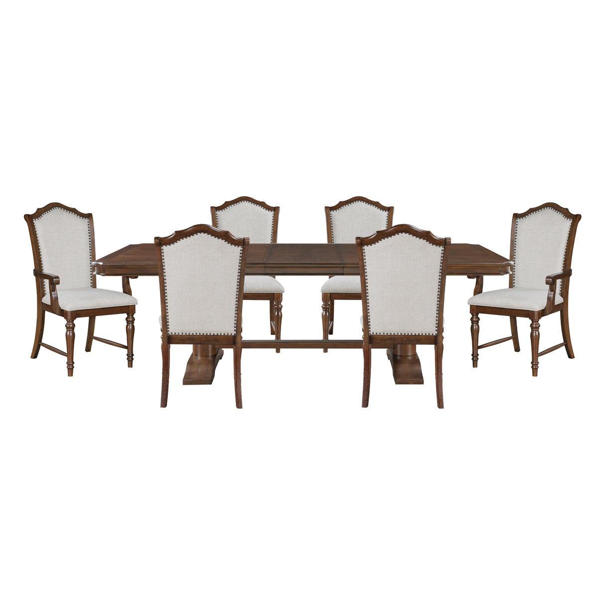 Rexford Cherry 7-Piece 96" Extendable Dining Set from Homelegance - Luna Furniture