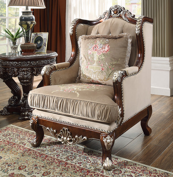 HD-562 Custom Burl/Antique Silver Chair
