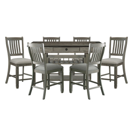 Granby Antique Gray 5-Piece Counter Height Set from Homelegance - Luna Furniture