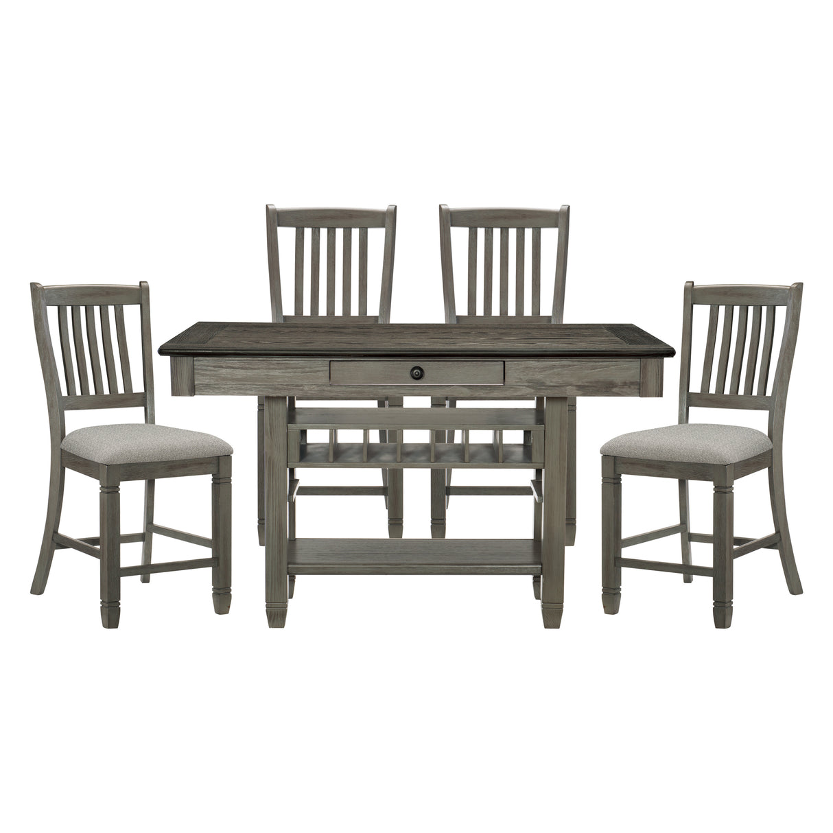 Granby Antique Gray 5-Piece Counter Height Set from Homelegance - Luna Furniture