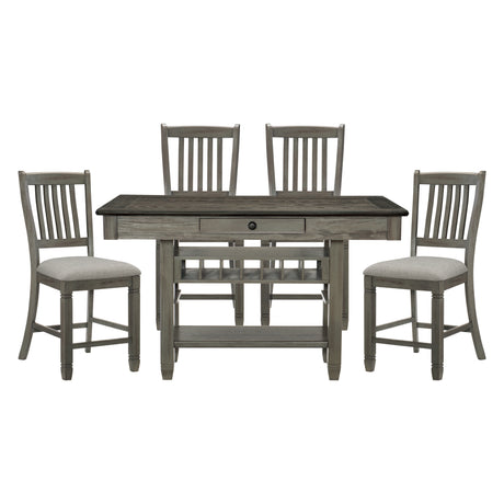 Granby Antique Gray 5-Piece Counter Height Set from Homelegance - Luna Furniture