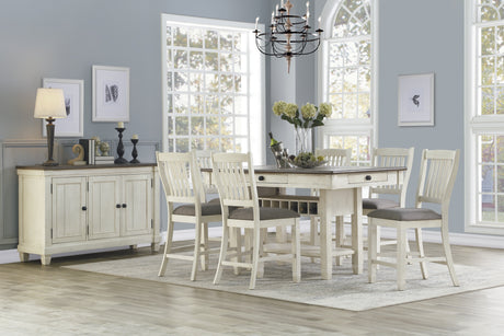 Granby Antique White Counter Height Table from Homelegance - Luna Furniture