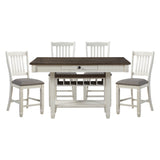 Granby Antique White 5-Piece Counter Height Set from Homelegance - Luna Furniture