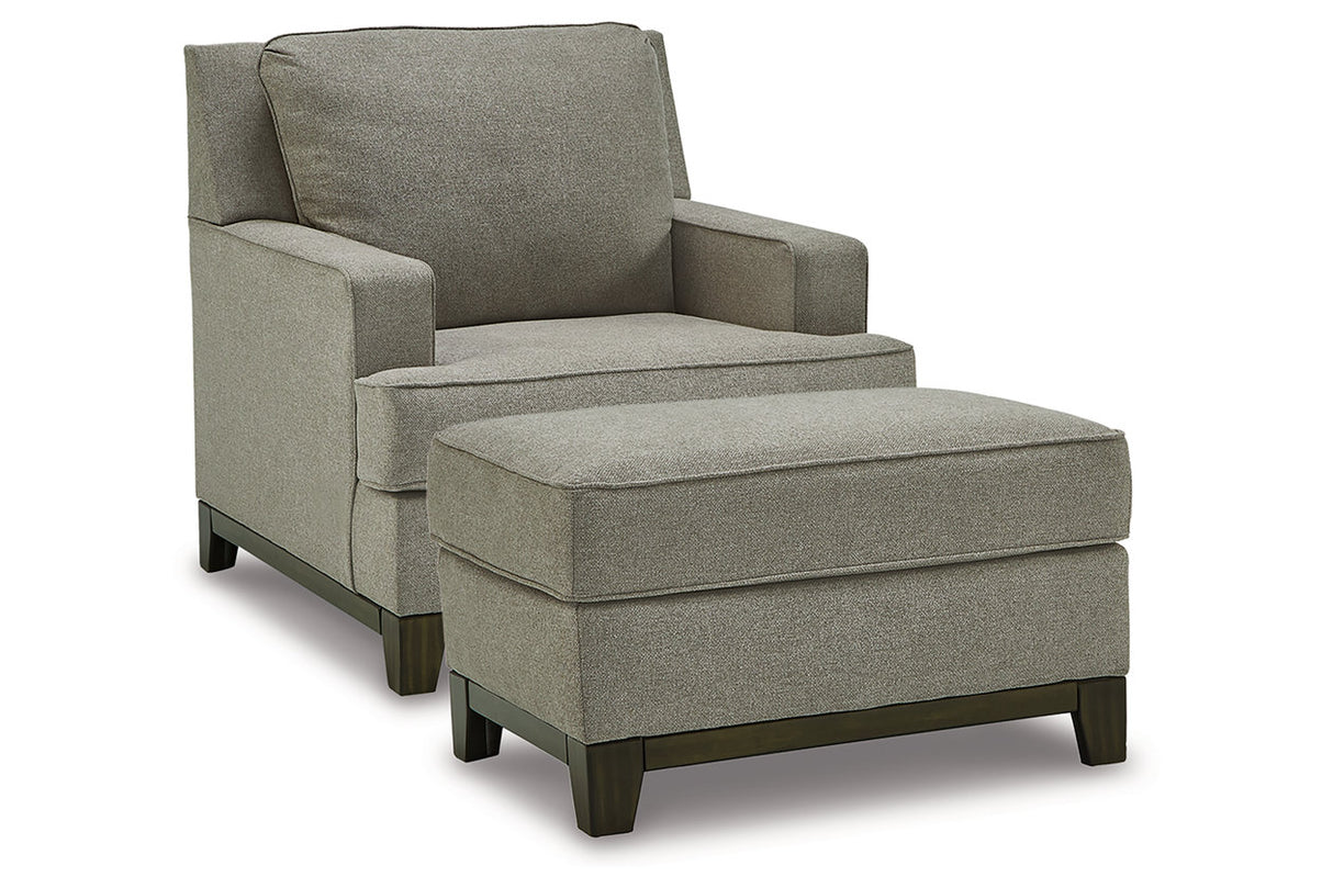 Kaywood Granite Chair and Ottoman from Ashley - Luna Furniture