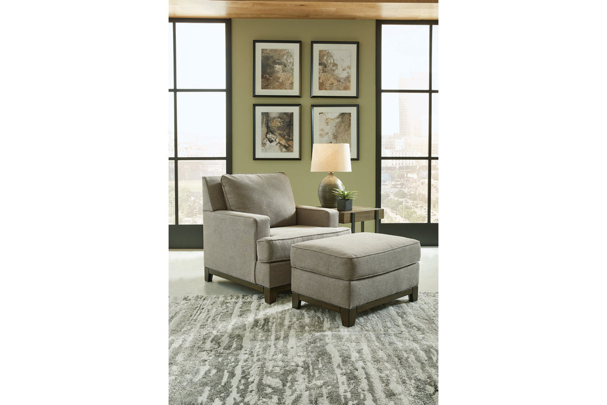 Kaywood Granite Chair and Ottoman from Ashley - Luna Furniture