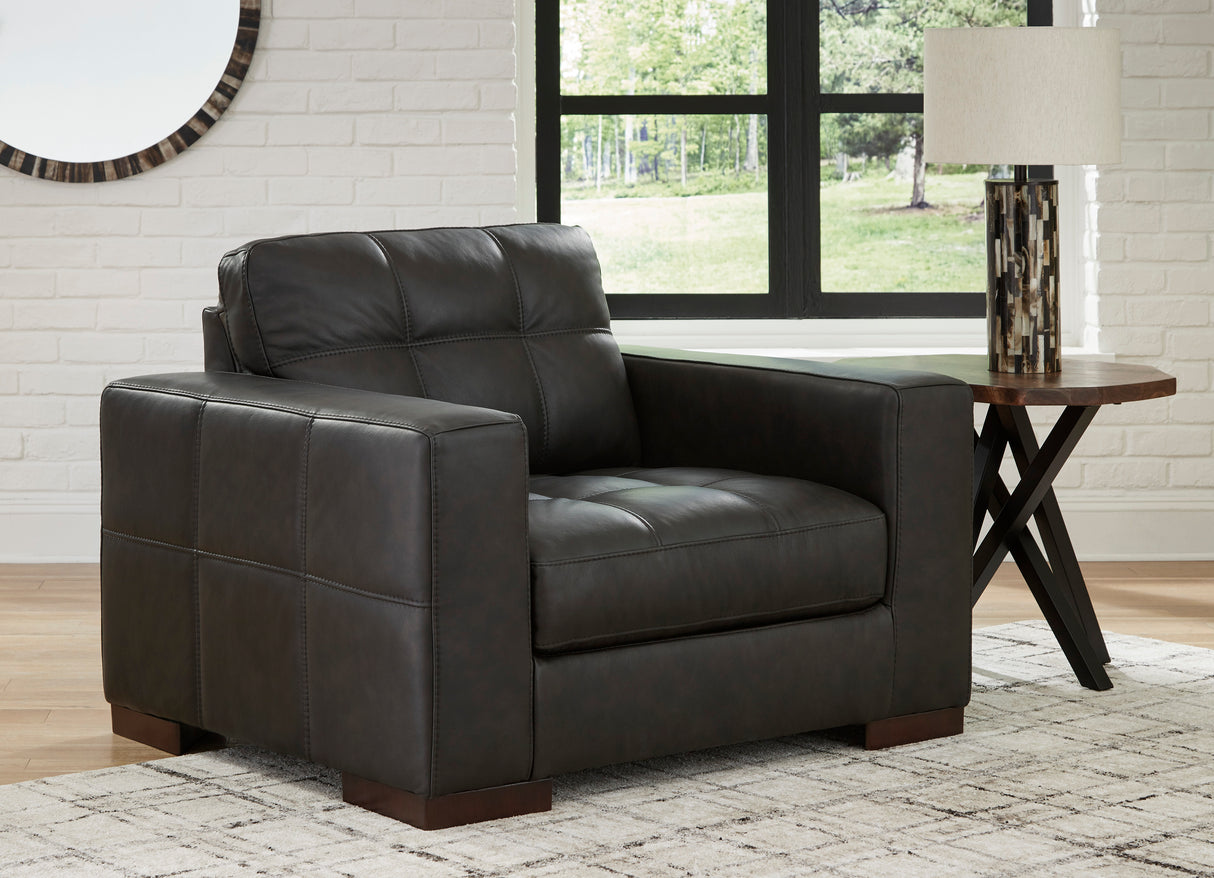 Luigi Thunder Leather Living Room Set from Ashley - Luna Furniture