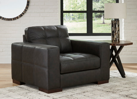 Luigi Thunder Leather Living Room Set from Ashley - Luna Furniture
