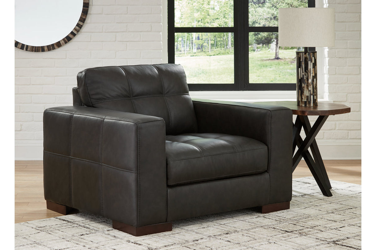 Luigi Thunder Oversized Chair and Ottoman from Ashley - Luna Furniture