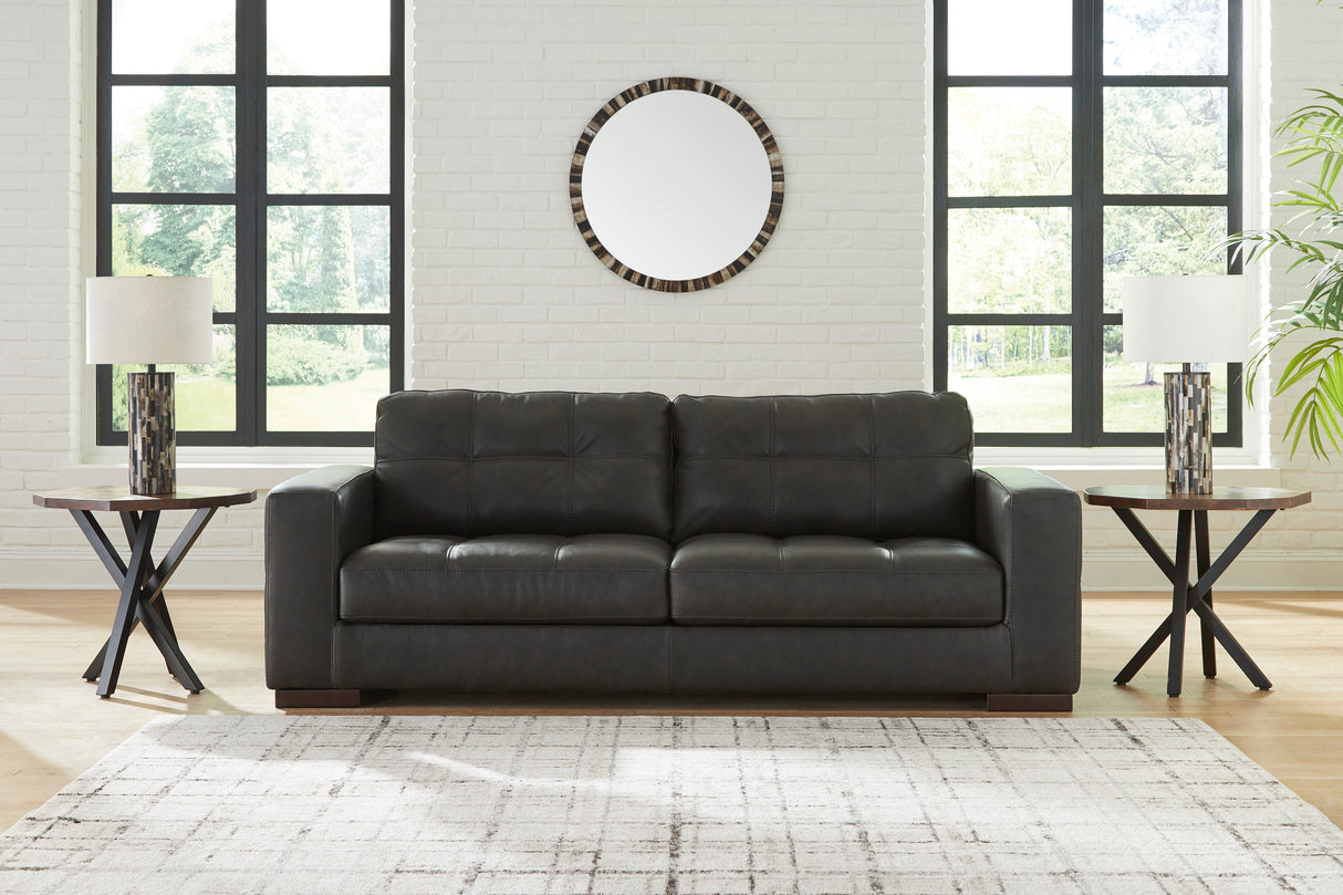 Luigi Thunder Leather Living Room Set from Ashley - Luna Furniture