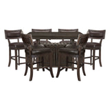 Oxton Dark Cherry/Espresso Faux Leather 5-Piece Extendable Counter Height Set from Homelegance - Luna Furniture