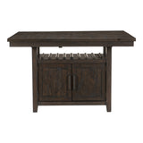 Oxton Dark Cherry Counter Height Table with Storage Base from Homelegance - Luna Furniture