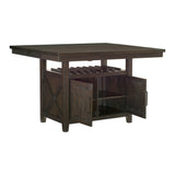 Oxton Dark Cherry/Baltimore Espresso Fabric 5-Piece Extendable Counter Height Set from Homelegance - Luna Furniture