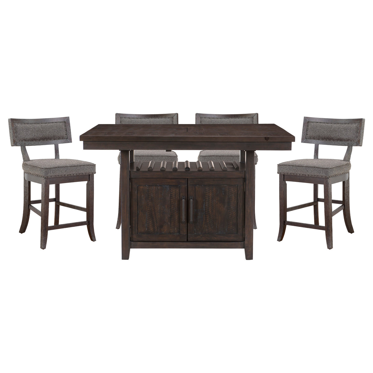 Oxton Dark Cherry Counter Height Table with Storage Base
