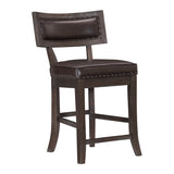 Oxton Dark Cherry/Baltimore Espresso Fabric 7-Piece Extendable Counter Height Set from Homelegance - Luna Furniture