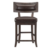 Oxton Dark Cherry Espresso Faux Leather Counter Height Chair, Set of 2 from Homelegance - Luna Furniture