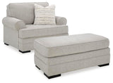 Eastonbridge Chair and Ottoman in Shadow from Ashley Furniture - Luna Furniture