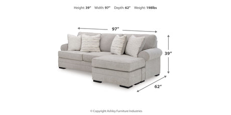 Eastonbridge Sofa Chaise, Chair, and Ottoman in Shadow from Ashley - Luna Furniture