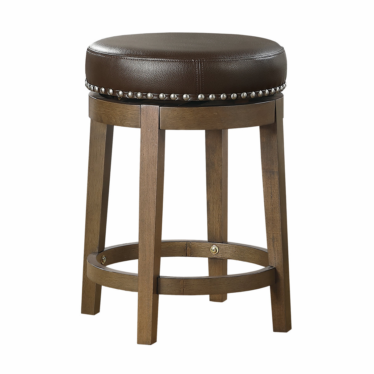 Westby Brown/Brown Round Swivel Stool, Brown, Set of 2 from Homelegance - Luna Furniture