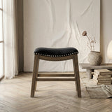 Ordway Black/Brown Dining Stool, Black from Homelegance - Luna Furniture