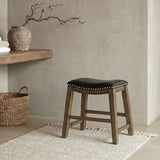 Ordway Black/Brown Dining Stool, Black from Homelegance - Luna Furniture