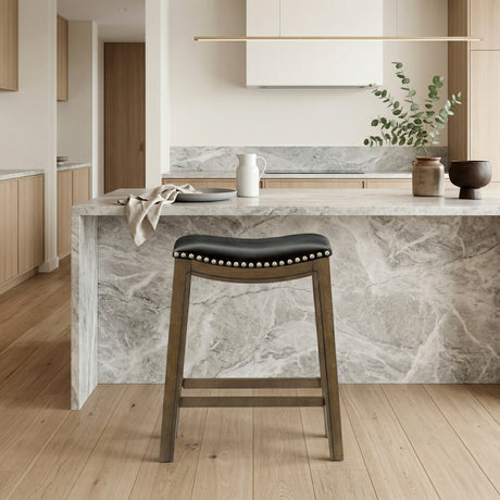 Ordway Black/Brown Counter Height Stool, Black from Homelegance - Luna Furniture