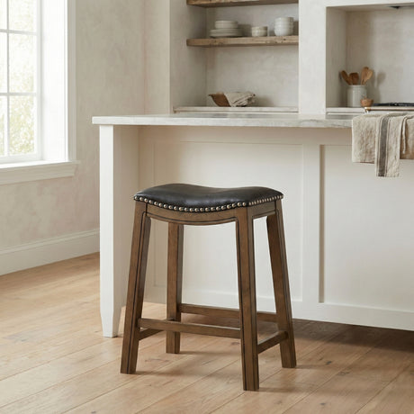 Ordway Black/Brown Counter Height Stool, Black from Homelegance - Luna Furniture
