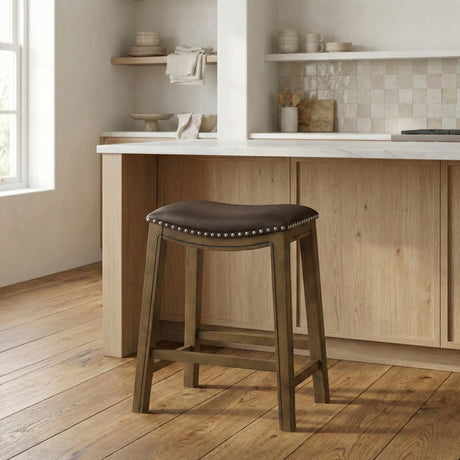Ordway Brown/Brown Counter Height Stool, Brown from Homelegance - Luna Furniture