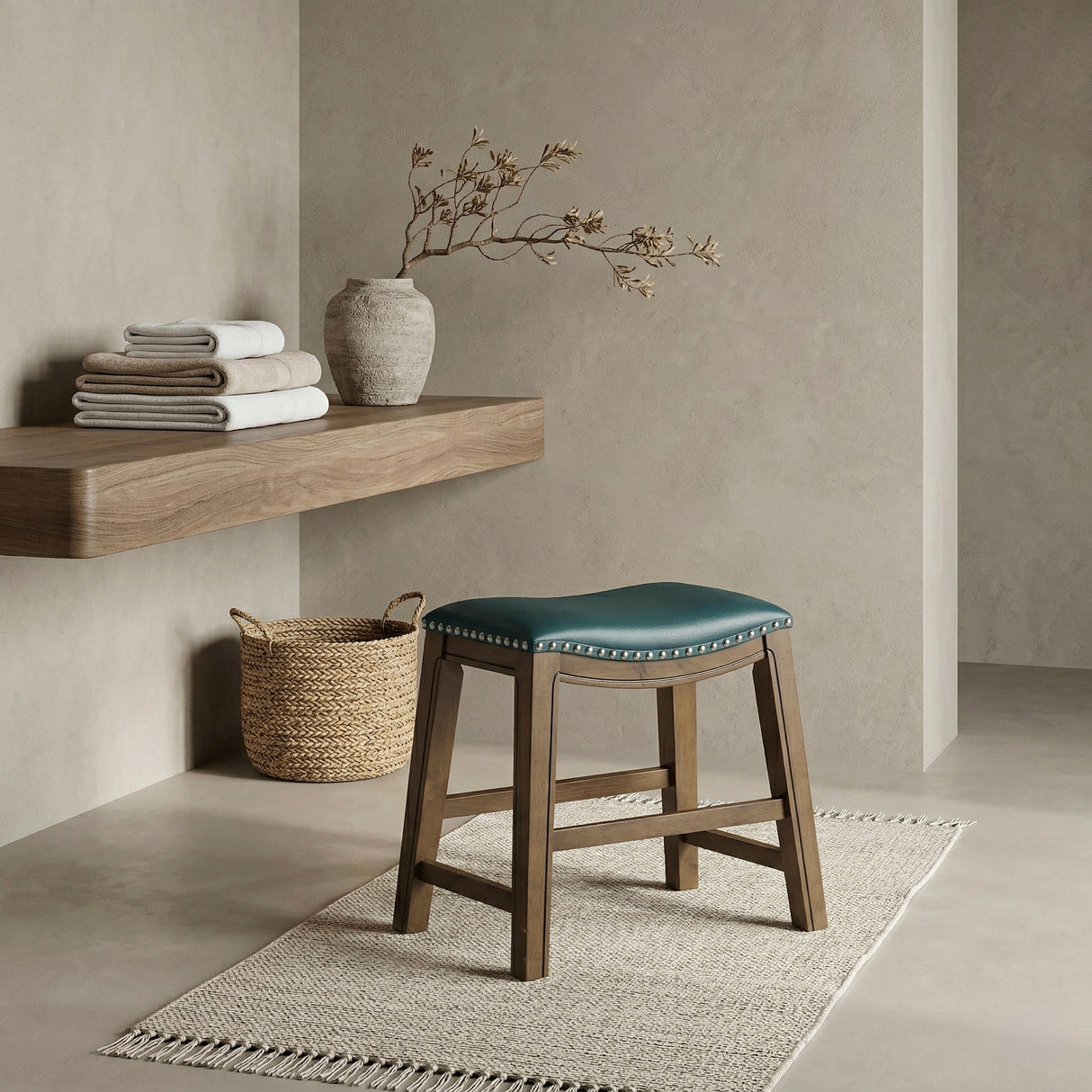 Ordway Gray/Brown Counter Height Stool, Gray from Homelegance - Luna Furniture