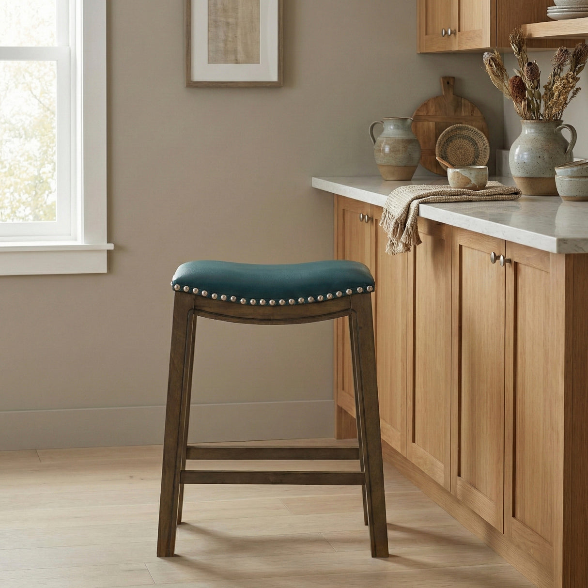 Ordway Gray/Brown Pub Height Stool, Gray