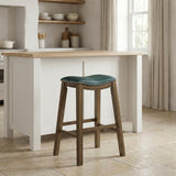 Ordway Green/Brown Pub Height Stool, Green from Homelegance - Luna Furniture