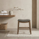 Ordway Gray/Brown Dining Stool, Gray from Homelegance - Luna Furniture