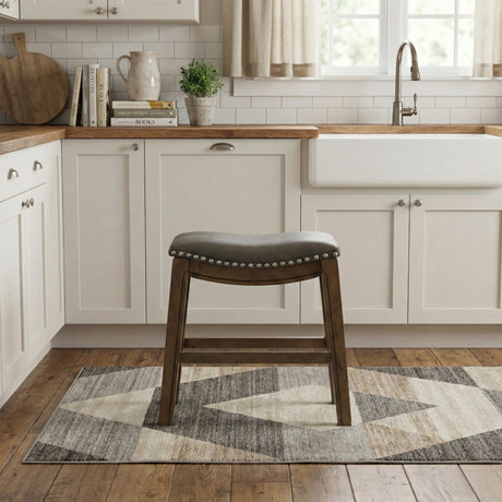 Ordway Gray/Brown Dining Stool, Gray from Homelegance - Luna Furniture