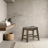 Ordway Gray/Brown Dining Stool, Gray from Homelegance - Luna Furniture