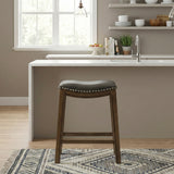 Ordway Gray/Brown Counter Height Stool, Gray from Homelegance - Luna Furniture