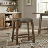 Ordway Gray/Brown Counter Height Stool, Gray from Homelegance - Luna Furniture
