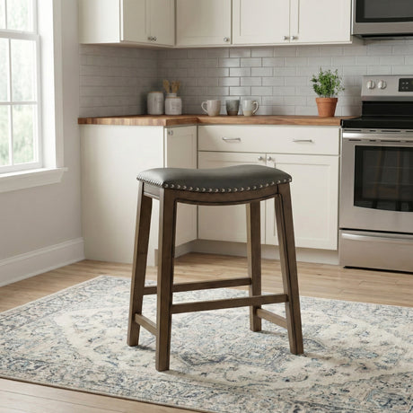 Ordway Gray/Brown Counter Height Stool, Gray from Homelegance - Luna Furniture