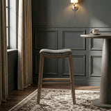 Ordway Gray/Brown Pub Height Stool, Gray from Homelegance - Luna Furniture