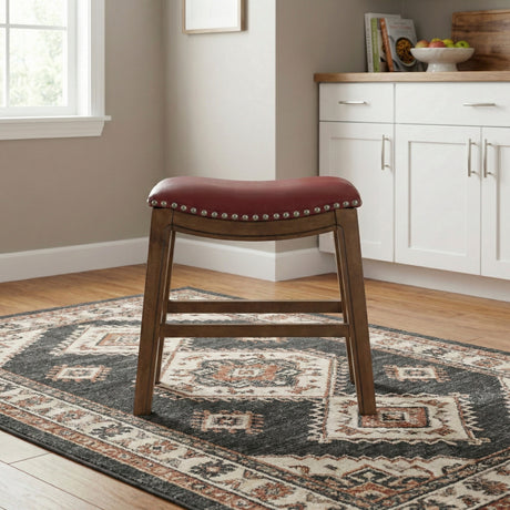 Ordway Red/Brown Dining Stool, Red from Homelegance - Luna Furniture