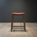 Ordway Red/Brown Counter Height Stool, Red from Homelegance - Luna Furniture