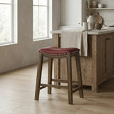 Ordway Red/Brown Counter Height Stool, Red from Homelegance - Luna Furniture