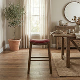 Ordway Red/Brown Pub Height Stool, Red from Homelegance - Luna Furniture